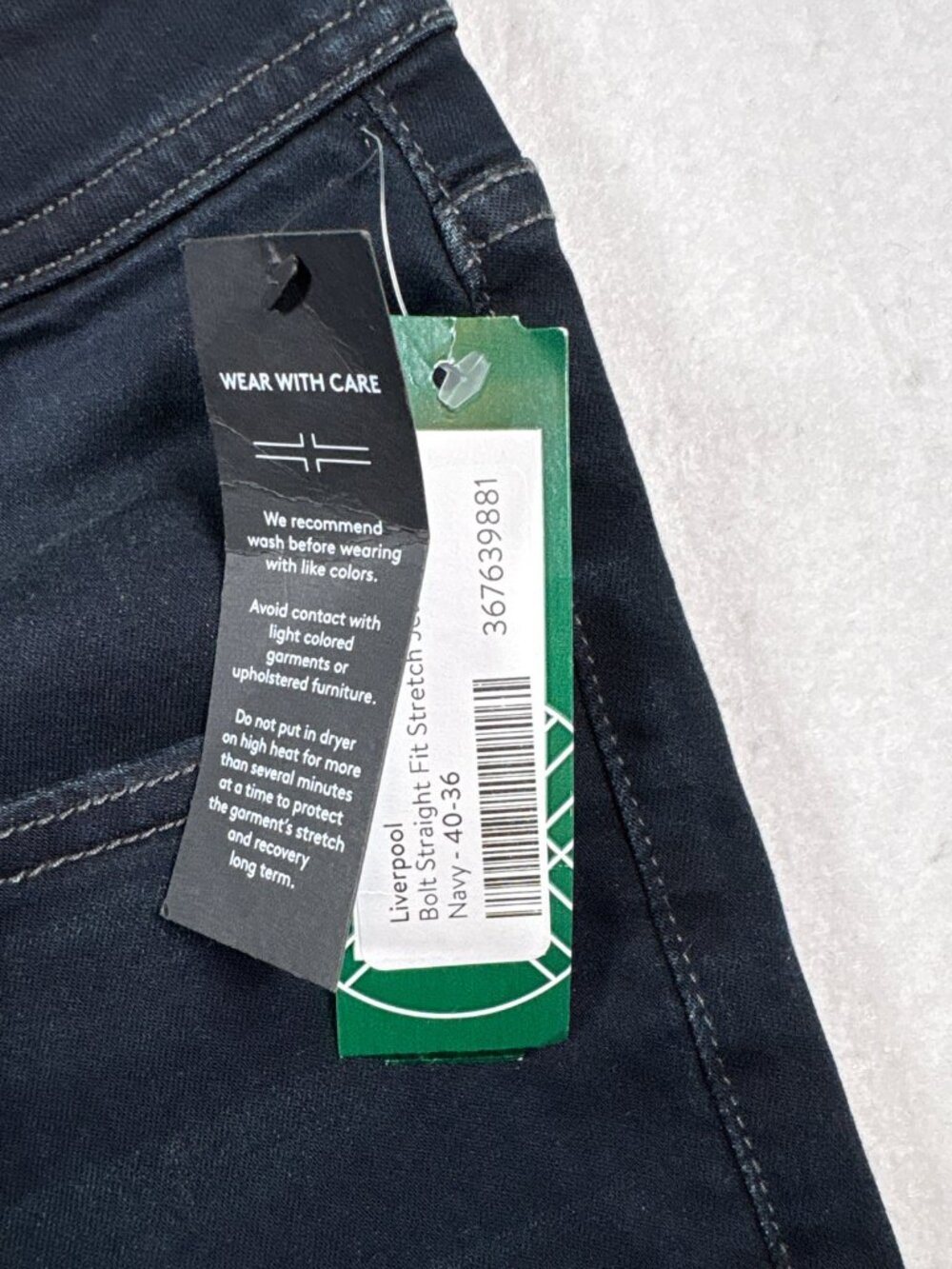 Liverpool Los Angeles Regent Jeans Men 40x36 Blue Denim Relaxed Fit Straight Leg - Picture 5 of 9